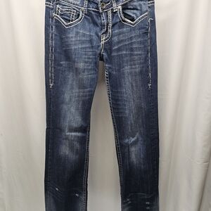 Cowgirl Tuff Men's Dark Blue Straight Jeans